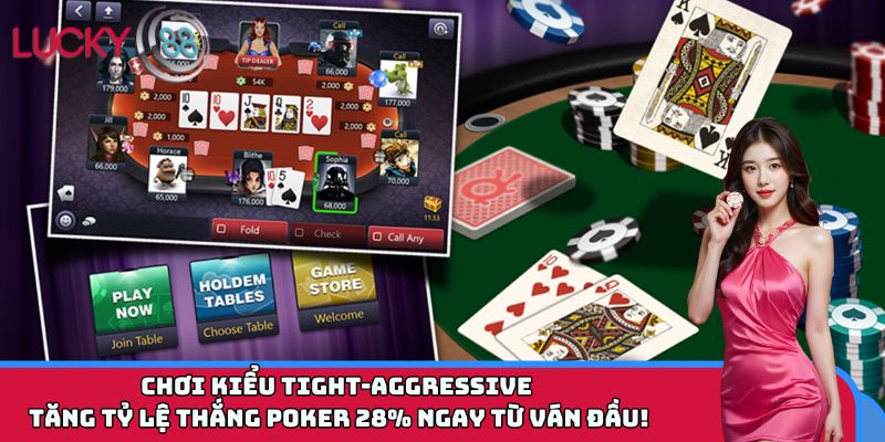 Chơi kiểu Tight-Aggressive – Tăng tỷ lệ thắng Poker 28% ngay từ ván đầu!